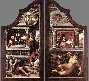 Bernaert Van Orley Triptych of Virtue of Patience oil on canvas